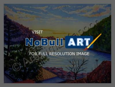 Landscape - Lake View - Nainital - Watercolour On Fabriano Sheet